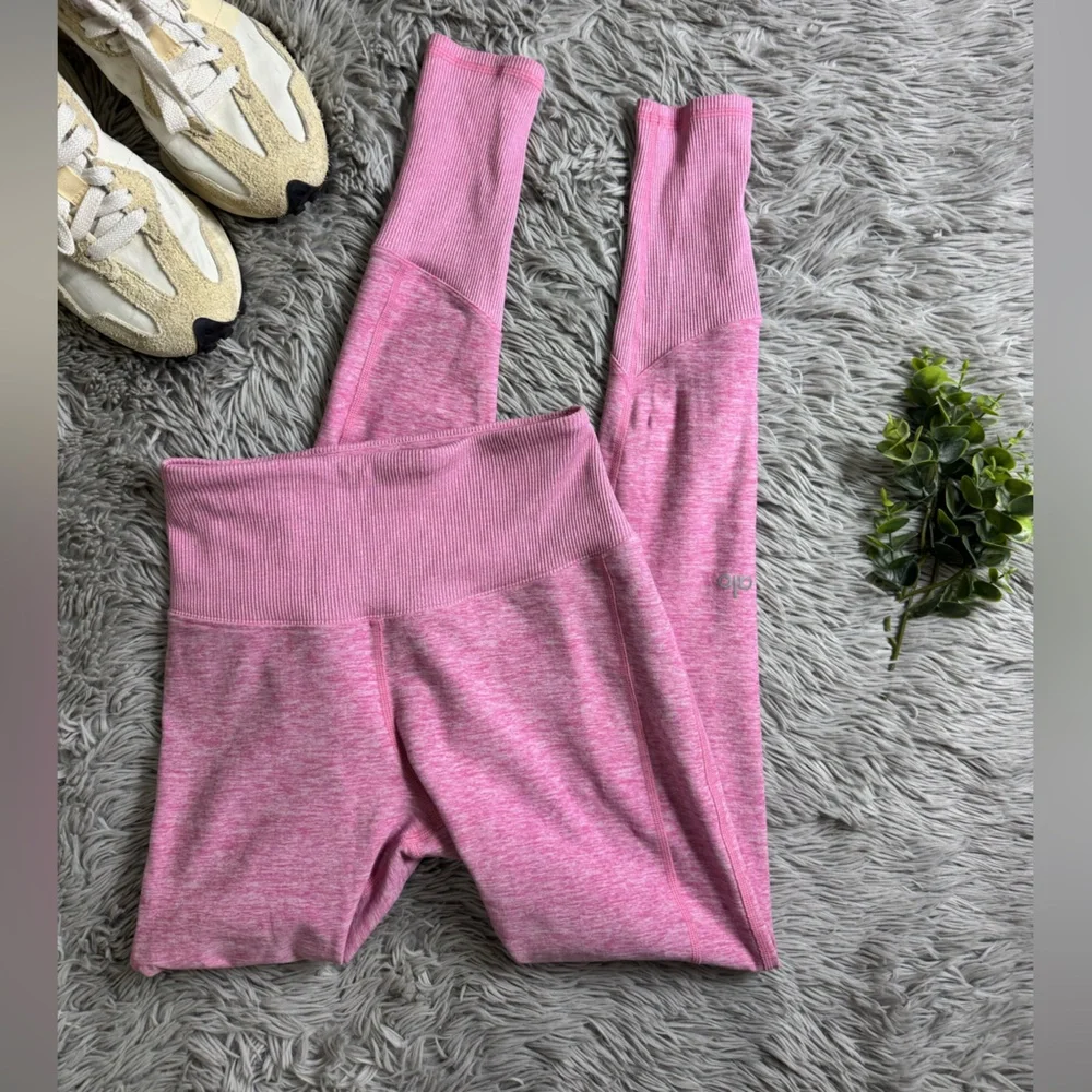 ALO yoga High Waist Alosoft Lounge Legging in Parisian Pink Heather size xxs - Picture 1 of 9